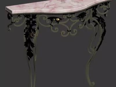 Console classic Antique French 3D model