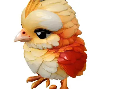 Adorable Baby Chick 3D Model Low-poly 3D model