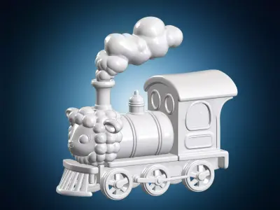 Chibi Sheep Steam Train 3D Print Model 3D print model