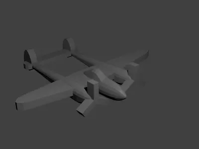 US P-38 Lightning Fighter Aircraft Free 3D print model