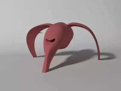 sciBird-passenger elephant with long tail 3D print model