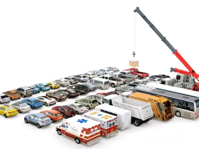  Low Poly City Generic Vehicles v01 