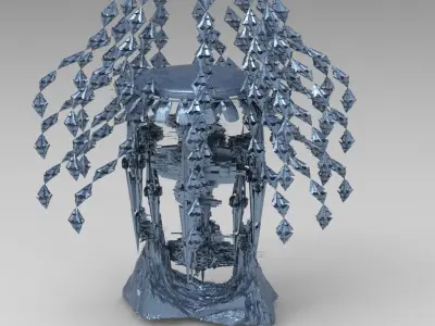 Jelly Fish Sci fi array 8  Low-poly 3D model