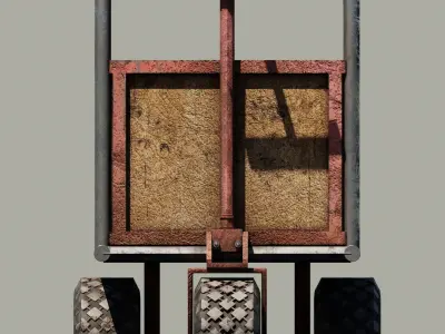 Old three wheeled cart 3D model
