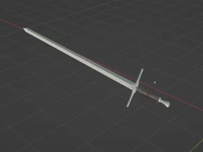 Medieval Long Sword Free low-poly 3D model