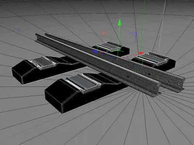 Train rails Free 3D model