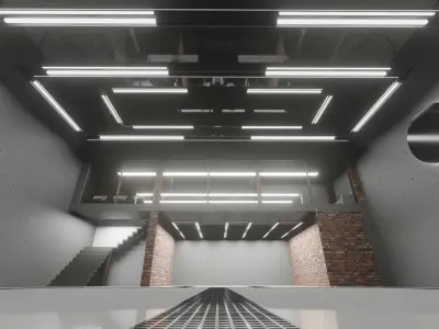 Warehouse loft 3D model 2