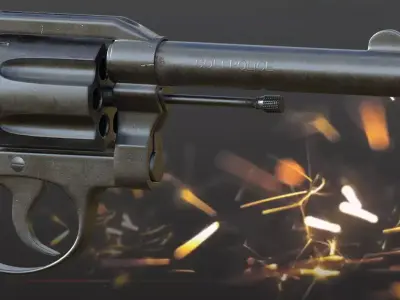 colt police gun Low-poly 3D model