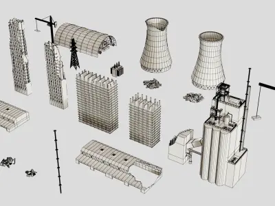 Abandoned power station 3D model