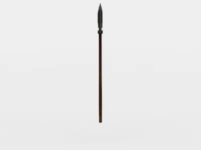 Axe wooden spear Low-poly 3D model