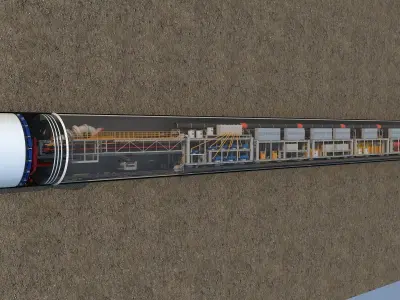 Tunnel boring machine 3D model purchase