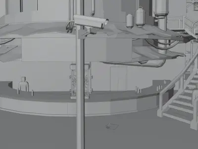 Cyberpunk City and Ford Mustang 3D model