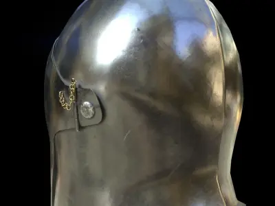 Visored Barbuta Helmet Low-poly 3D model