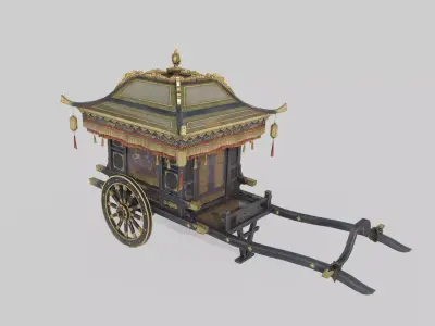 Asian ancient vehicle luxury carriage 3D model
