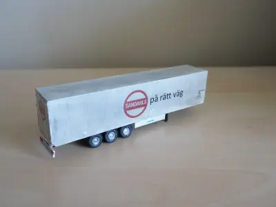 Pre supported H0 1 87 scale refrigerated trailer proxy 3D print model