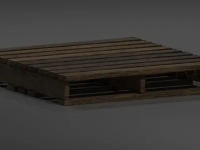 Standard Wood Pallet Low Poly  Low-poly 3D model