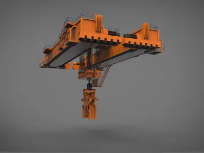 heavy overhead crane 3D model buy