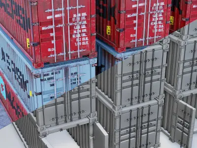 Realistic Cargo Shipping Container 3D Model  Low-poly 3D model