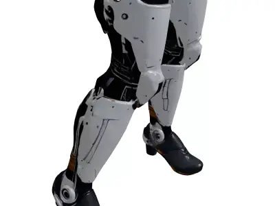Cybernetic Leg with Hydraulics 3D model