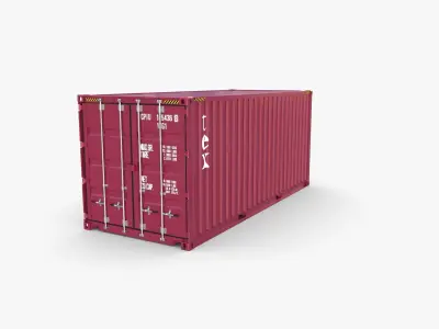 20ft Shipping Container Tex v1 3D model
