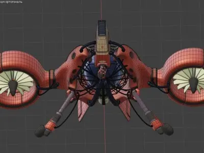 space battle drone Low-poly 3D model