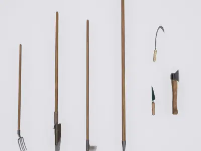 Gardening hand tools collection 3D Model Pack