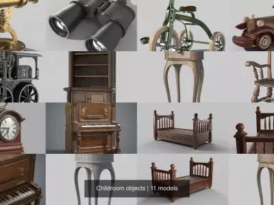 Childroom objects 3D Model Pack