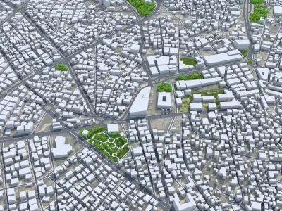Homs Syria 20km AI Low-poly 3D model