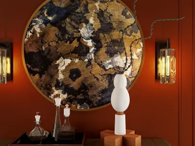 Console with decor set 3D model