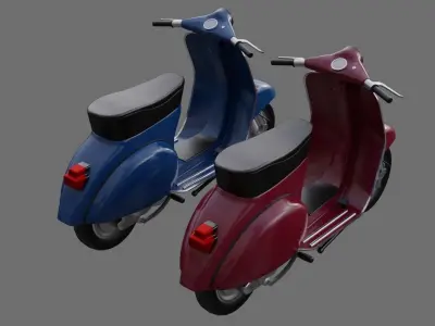 Motor Scooter 1A Low-poly 3D model