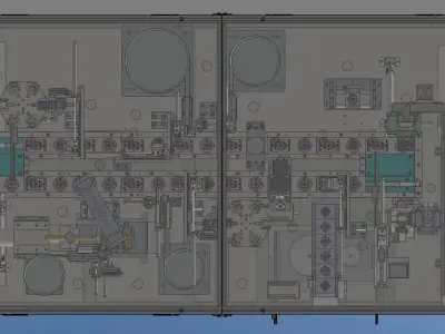Automatic DC motor assembly production line 3D model
