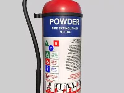 Fire Extinguisher with Stand Low-poly 3D model