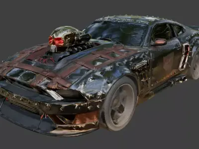 Infernal Raider Muscle Car Low-poly 3D model