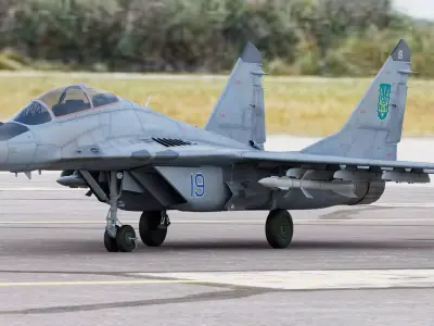 Ukraine Fighter Jet Mikoyan MiG-29UB Fulcrum B or C Tandem 3D model