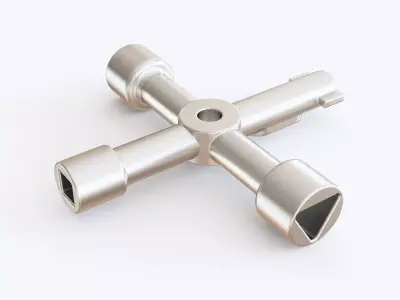 4 Way Household Utility Key 3D model