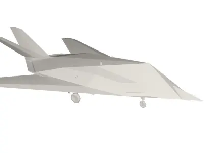 Military Plane concept Low-poly 3D model get