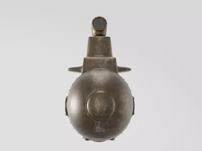 Steampunk submarine High poly 3D model Low-poly 3D model