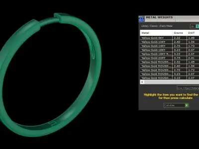 Earring Hoop LARGE SIZE 22mm Inside Diameter 3D print model