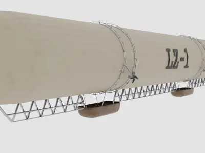 LZ-1 Airship Replica Low-poly 3D model