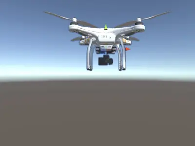 White Four-Rotor Drone 3D model