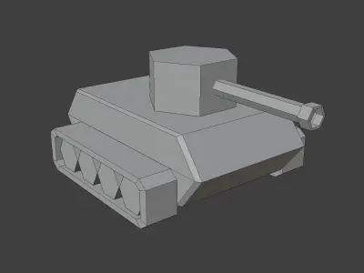 Low poly tank for games Low-poly 3D model