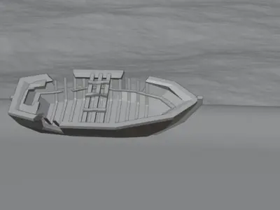 Ship Wrecked Low-poly 3D model