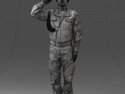 000082 Military Soldier Saluting 0915 3dp 3D print model