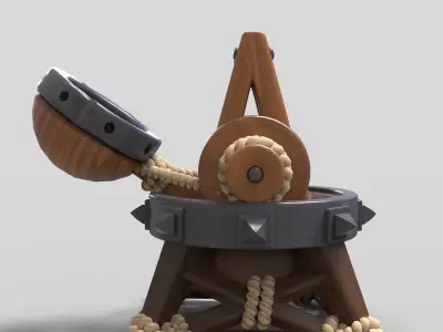 Catapult Ballista Trebuchet Ancient Medieval Siege Engine 3D model