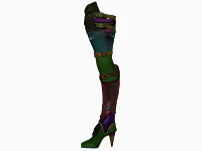 Woman Leg Armor Set Sculpt 3D model