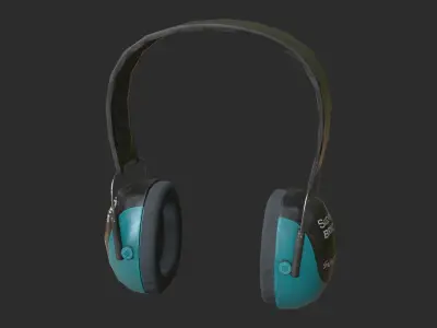 Hearing Protection - Earmuffs Low-poly 3D model