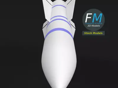 Stylized long range air-to-air missile 3D model