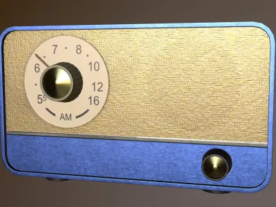 Retro Radio Low-poly 3D model