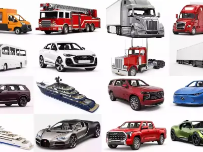City Transport Vehicles Pack 60 Popular Models Traffic Fleet Set