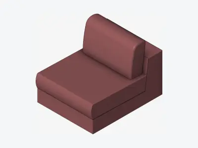 Seat - Sofa - Simplicity - Comfort - Single - No Arm Low-poly 3D model